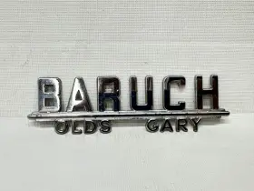 Chr-239 Oldsmobile Baruch Gary Indiana Original Chrome Metal Dealer Emblem / Badge