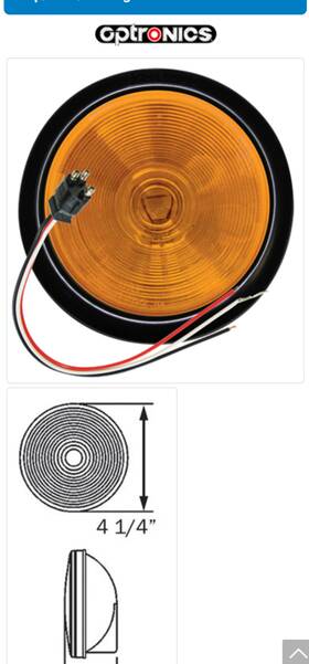 Optronics 047286734434 St44abp 4 Inch Park/rear/turn Light Amber