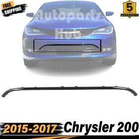 Ch1044119 Perfect Fit New Front Bumper Center Molding Trim Black For 2015-2017 Chrysler 200