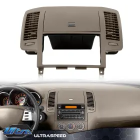Ult-052013 Pit66 Center Dash Radio Bezel Ac Vents Brown Fit For 05-06 Nissan Altima Storage Cubby