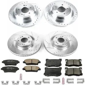 1-click Power Stop K7029 Z23 Evolution Sport Performance Brake Kit Front And Rea