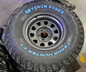 31x10.50r15 Rough Country Tvpxt60/rc158545g S&d Venom Terra Hunter Mounted On Rc Steel Gray 15x8 5x4.5 Set Of4