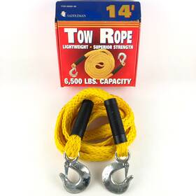 Saddleman 80301-00 14ft Recovery Tow Rope Forged Steel Hooks Stretches In Original Box Vtg