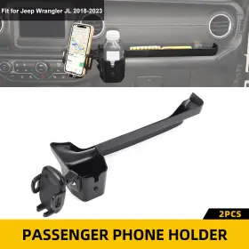 Savadicar2025033184 Savadicar For 2018 Jeep Wrangler Jl Jt Passenger Cup Holder Base Stand Grab Hanlde Mount