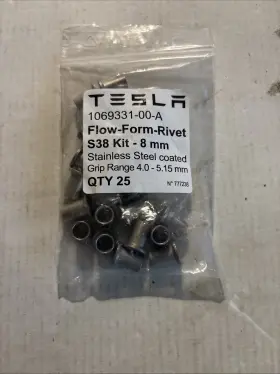 1069331-00-a Tesla Flow Form Rivet S38 8mm Grip Range 4.0-5.15mm 25 Count. Oem