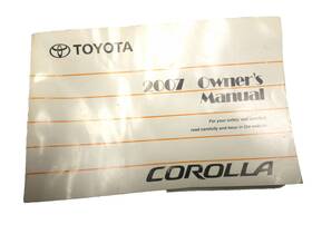 Toyota 01999-12b30 2007 Corolla Owners Manual Oem