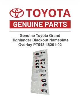 Toyota Pt948-48261-02 Genuine Grand Highlander Blackout Nameplate Overlay