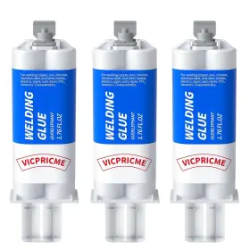 Jz-56 Vicpricme 1.76 Oz Metal Glue 2 Part Liquid Welding Heavy Duty Epoxy 3pcs