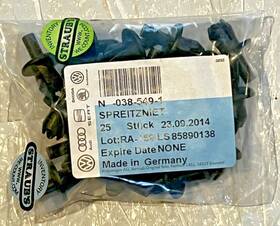 Volkswagen N0385491 Genuine Volkswagen/audi/skoda/seat Plastic Push-pin Rivet Trim Clip