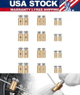 Vtqp1824 Vt-motor 03336 Brass Silver Cable Stop Assortment 1/4 Inch 5/16 3/8 24 Pack