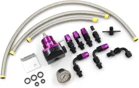 02783 Wnseu Adjustable Universal Efi Fuel Pressure Regulator Kit With 0-160psi Purple