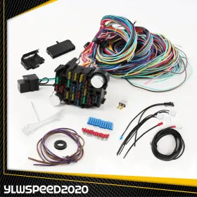 V-02pha0003abk Ylwspeed20 For Chevy Ford Hotrod Extra Long Wires 21 Circuit Wiring Harness Universal