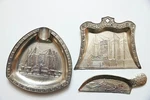 1933 Century Of Progress Words Fair Ashtray & Bread Crumb Pan With Scraper Used. Price: $19.99.
