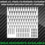 Dodge Mopar Engine Bay Interior Exterior Molding Panel Trim Screws Chrome Oem New. Price: $29.95.