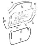 Genuine Mopar Door Glass Weatherstrip Retainer Left 5096799AA New. Price: $119.60.