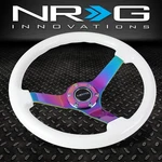 Nrg Reinforced 350MM 3"DEEP Dish White Wood Grain Neochrome Spoke Steering Wheel New. Price: $180.00.