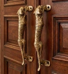 Set Of 2 Antique Look Golden Brass Jaguar/tiger Door Pull Handle. Price: $148.50.
