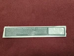 Tesla 2016 Model X Emissions Label Part # 1065843-00-B New Oem. Price: $25.00.
