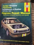 1987-1994 Dodge Shadow Owners Manual Haynes Repair #30055 New. Price: $25.00.