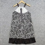 Essentials By Abs Women's Halter Dress Brown & Gray Zebra Print Lined Size 12 Pre-owned. Price: $19.59.