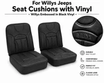 Front Seat Set For Jeep CJ2A CJ3A CJ3B Black -willys Scripted -663616 New. Price: $389.99.