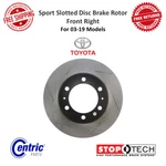 Stoptech Sport Slotted Disc Cryo Brake Rotor Front Right For 4RUNNER, Fj Cruiser New. Price: $234.44.