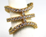 Literally Balling Victor Solomon Seam Basketball Ring Gold Plated Clr Stones SZ7 Pre-owned. Price: $150.00.