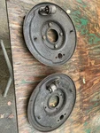 Orig Austin Healey 3000 100 -6 Rear Drum Brake Backing Plate Pair BT7 BN7 BJ8. Price: $128.00.
