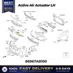Genuine Active Air Actuator Lh 86967A8100 For Kia Optima Hybrid New. Price: $164.00.