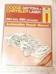 Haynes Repair Manual 30030 (old 1140) Dodge Daytona & Chrysler Laser 1984-1989 New. Price: $14.98.