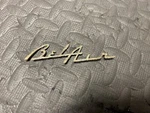 1955 1956 Chevrolet Belair Dash Speaker Grille Emblem Script Gold Used. Price: $20.00.