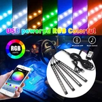Auto Rgb Usb Phone App Control Led Interior Atmosphere Neon Strip Light Colorful New. Price: $18.99.