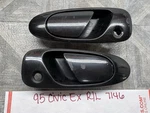 92 93 94 95 Honda Civic Left & Right Front Exterior Door Handle Set Oem Used. Price: $38.95.