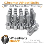 Bolts (20) 14X1.5 Chrome For Audi A4 B8 08-15 On Aftermarket Wheels New. Price: $21.67.