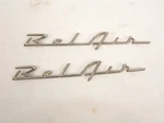 1955 1956 Chevy Quarter Panel Emblem Scripts Chrome Oem Pair Used. Price: $30.00.
