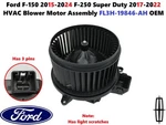 Ford F150 2015-2024 F250 Sd 2017-2022 Hvac Blower Motor Assembly FL3H-19846-AH New. Price: $70.00.