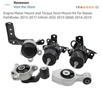 Roneeson Engine Motor Mount Torque 2013-2017 Infiniti JX35 QX60 2014-2019 New. Price: $95.00.