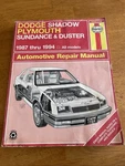 Haynes Repair Manual 1987 - 1994 Dodge Shadow & Plymouth Sundance 30055 (1726) Used. Price: $11.97.