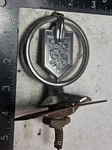 Chevrolet Monte Carlo Circa '77 Hood Ornament With Back Plate 371187 7080 Used. Price: $35.00.