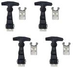 Buyers Products WJ195, Set Of (4) 4" Easy Grip Rubber Hood Catches W/ Bracket New. Price: $17.95.