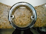 Oem Re-chromed 56 Pontiac Trunk Circle Emblem Used. Price: $125.00.